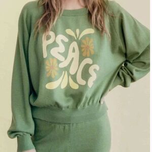 Christy Dawn Loungewear The Sonny X Sun Keep Sweater Olive Medium